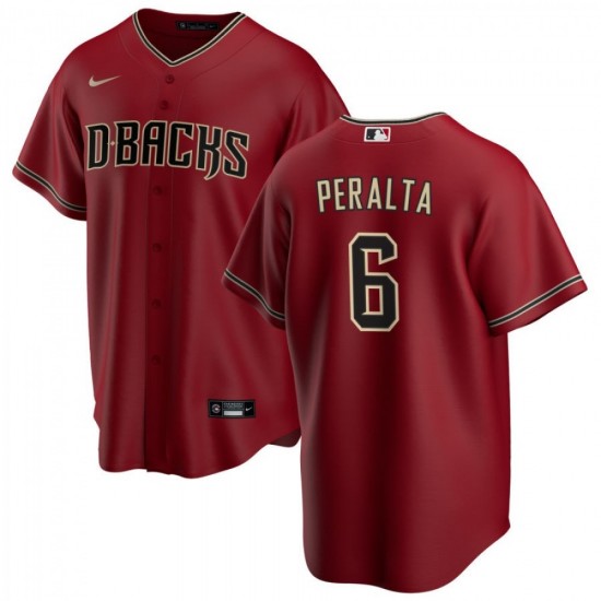 Men's Arizona Diamondbacks David Peralta #6 Nike Red 2020 Alternate Jersey