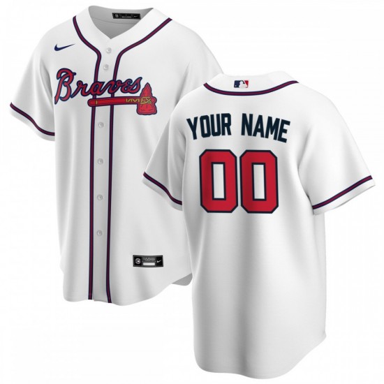 Atlanta Braves Nike Youth Home Replica Custom Jersey - White