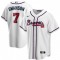 Men's Atlanta Braves  Dansby Swanson #7 White Home 2020 Player Jersey