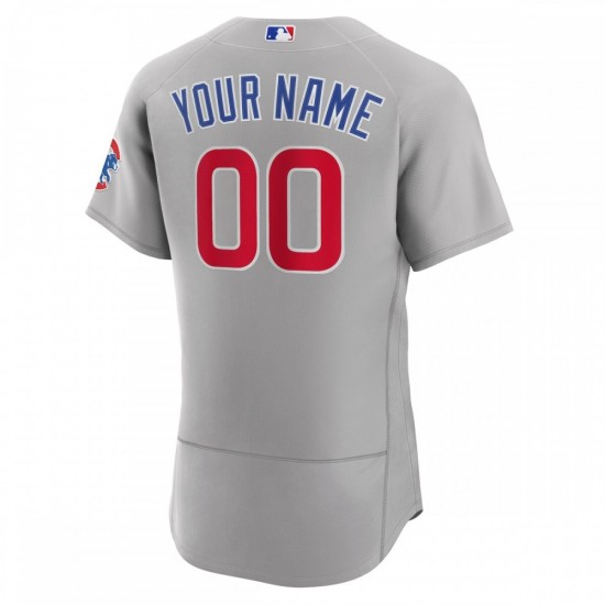 Chicago Cubs Nike Road Authentic Custom Jersey - Gray