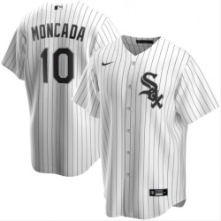 Men's Chicago White Sox Yoán Moncada #10 Nike White&Royal Home 2020 Jersey