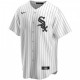 Men's Chicago White Sox Yoán Moncada #10 Nike White&Royal Home 2020 Jersey