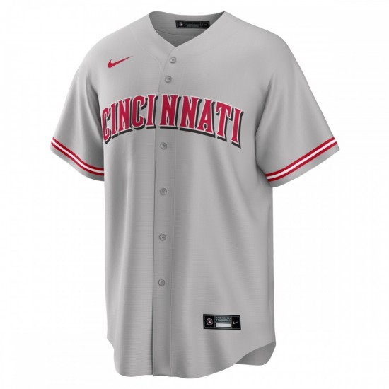 Cincinnati Reds Nike Road Custom Replica Jersey - Gray