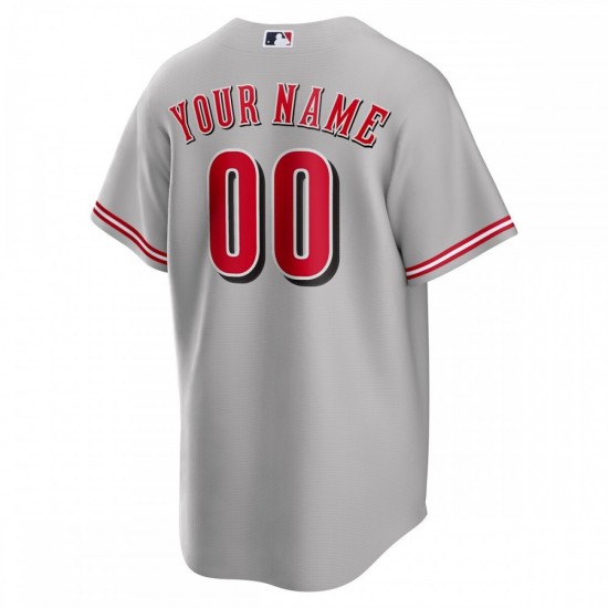 Cincinnati Reds Nike Road Custom Replica Jersey - Gray