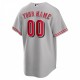 Cincinnati Reds Nike Road Custom Replica Jersey - Gray