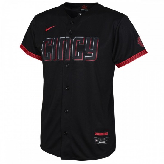 Cincinnati Reds Nike Youth 2023 City Connect Replica Jersey - Black