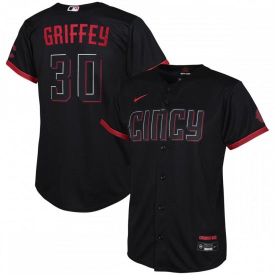 Ken Griffey Jr. Cincinnati Reds Nike Youth 2023 City Connect Replica Player Jersey - Black