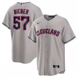 Shane Bieber Cleveland Guardians Nike Road Replica Player Jersey - Gray