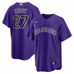 Trevor Story Colorado Rockies Nike Alternate Replica Player Name Jersey - Purple