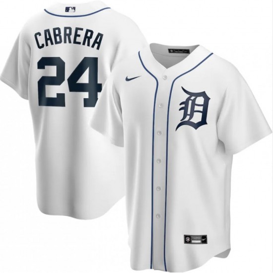 Men's Detroit Tigers Miguel Cabrera 24# Nike White Home 2020 Jersey