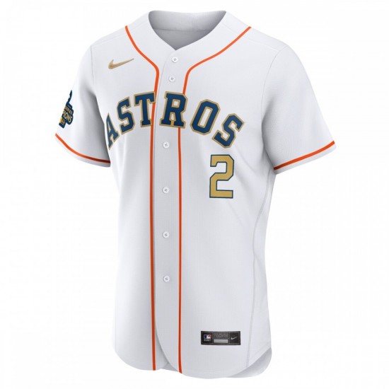 Alex Bregman Houston Astros Nike 2023 Gold Collection Authentic Player Jersey - White