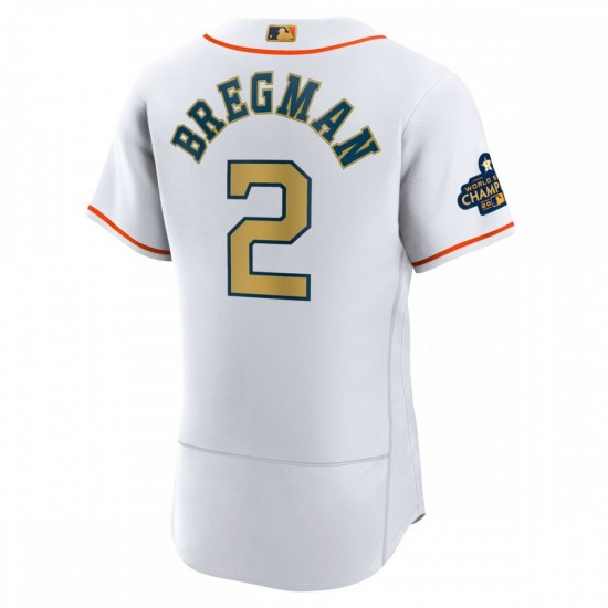 Alex Bregman Houston Astros Nike 2023 Gold Collection Authentic Player Jersey - White