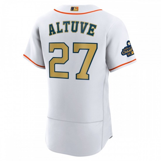 Jose Altuve Houston Astros Nike 2023 Gold Collection Authentic Player Jersey - White