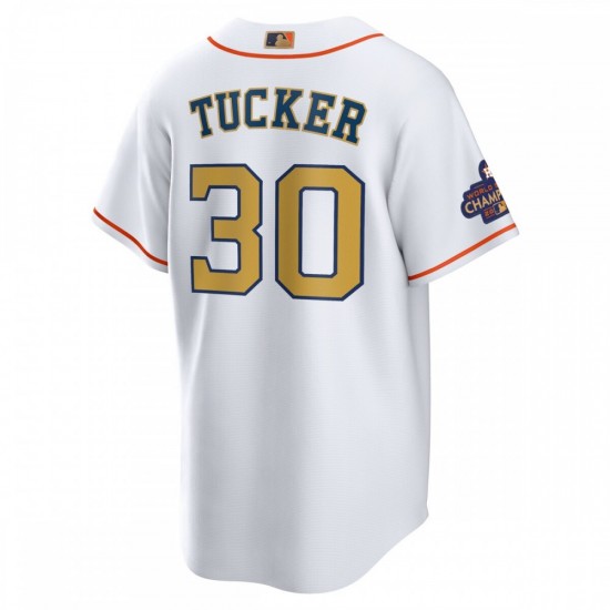 Kyle Tucker Houston Astros Nike 2023 Gold Collection Replica Player Jersey - White/Gold