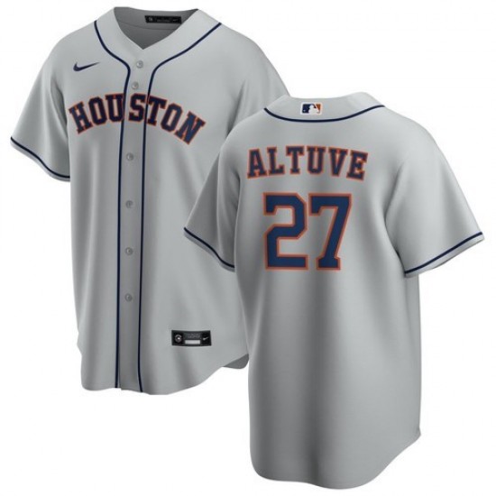 Men's Houston Astros José Altuve #27 Nike Gray Road Home 2020 Jersey