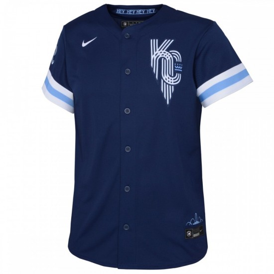 Kansas City Royals Nike Youth 2022 City Connect Replica Jersey - Navy