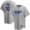 Men's Los Angeles Dodgers Justin Turner #10 Nike Gray 2020 Jersey