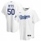 Men's Los Angeles Dodgers Mookie Bett #50 Nike White 2020 World Series Champions Home Jersey