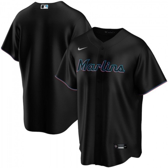 Men's Miami Marlins Nike Black Alternate 2020 Jersey