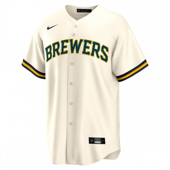 Luis Urías Milwaukee Brewers Nike Home  Replica Player Jersey - Cream