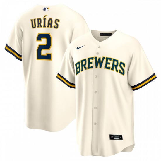 Luis Urías Milwaukee Brewers Nike Home  Replica Player Jersey - Cream