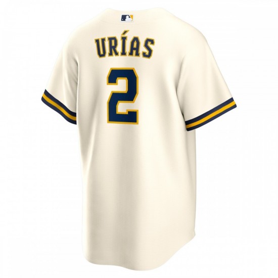 Luis Urías Milwaukee Brewers Nike Home  Replica Player Jersey - Cream