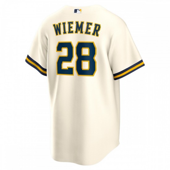 Joey Wiemer Milwaukee Brewers Nike Home Replica Player Jersey - Cream