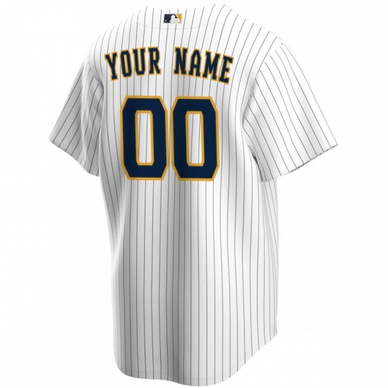 Milwaukee Brewers Nike Alternate Replica Custom Jersey - White