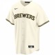 Milwaukee Brewers Nike Home Replica Custom Jersey - Cream