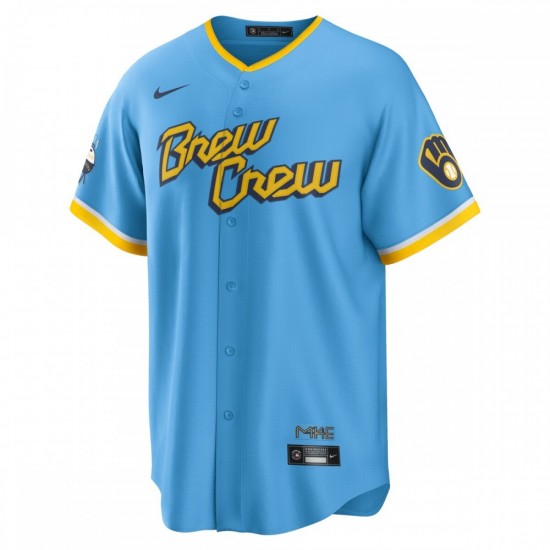 Lorenzo Cain Milwaukee Brewers Nike 2022 City Connect Replica Player Jersey - Powder Blue