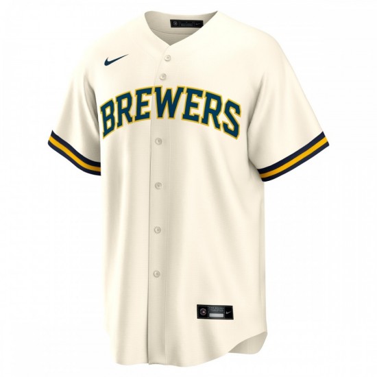 Milwaukee Brewers Nike Home Blank Replica Jersey - Cream