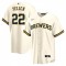 Men's Milwaukee Brewers Christian Yelich #22 Nike Cream Home 2020 Jersey