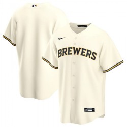 Men's Milwaukee Brewers Nike Cream Home 2020 Jersey