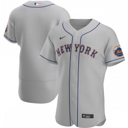 New York Mets Nike Road Authentic Team Jersey - Gray