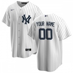 New York Yankees Nike Home Replica Custom Jersey - White