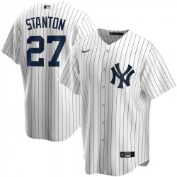 Men's New York Yankees Giancarlo Stanton #27 Nike White Home 2020 Jersey