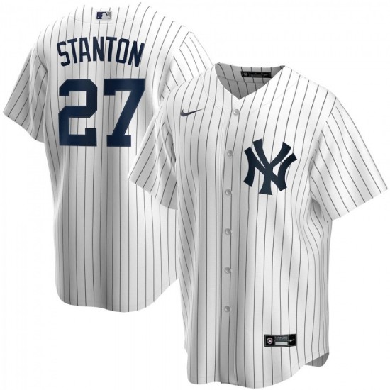 Men's New York Yankees Giancarlo Stanton #27 Nike White Home 2020 Jersey