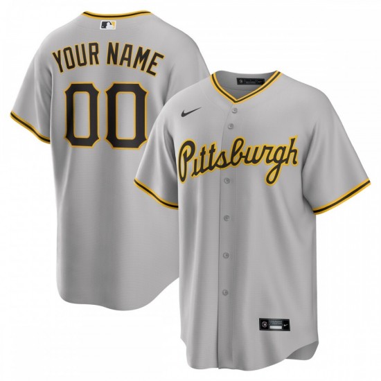 Pittsburgh Pirates Nike Road Custom Replica Jersey - Gray