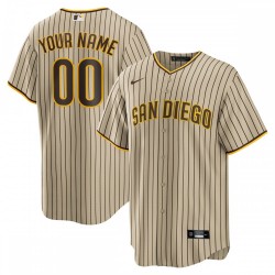 San Diego Padres Nike Road Custom Replica Jersey - Brown