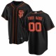 San Francisco Giants Nike Alternate Replica Custom Jersey - Black