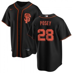 Men's San Francisco Giants Buster Posey #28 Nike Black Alternate 2020 Jersey