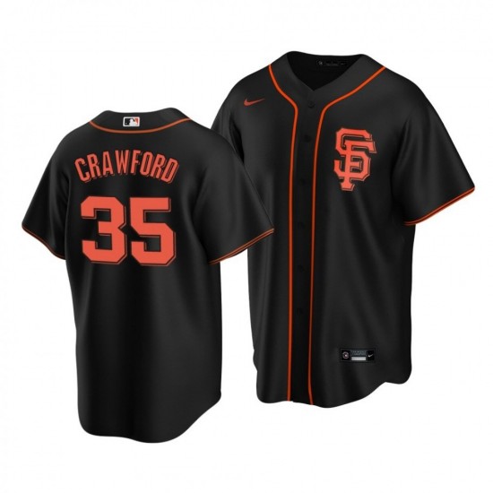 Men's San Francisco Giants Brandon Crawford #35 Nike Black Home 2020 Jersey