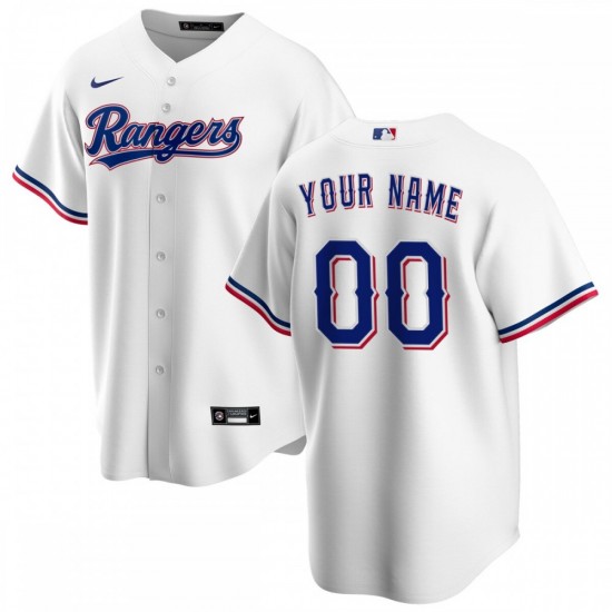 Texas Rangers Nike Home Replica Custom Jersey - White