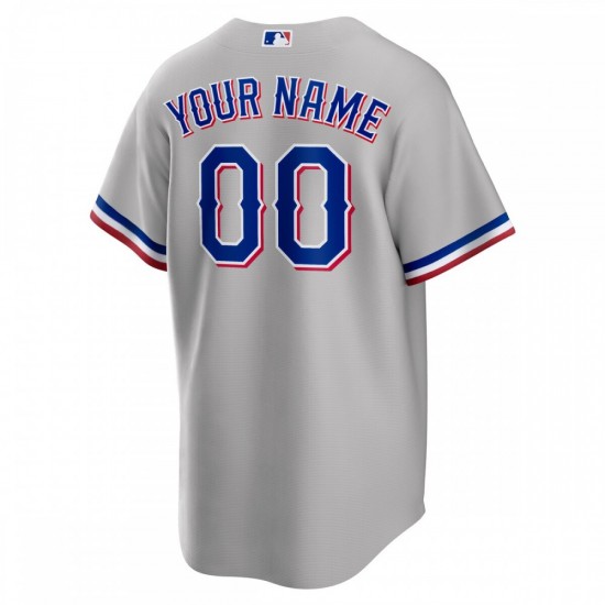 Texas Rangers Nike Road Custom Replica Jersey - Gray