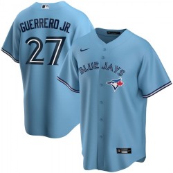 Men's Toronto Blue Jays GUERRERO JR. #27 Nike Light Blue Alternate 2020 Jersey