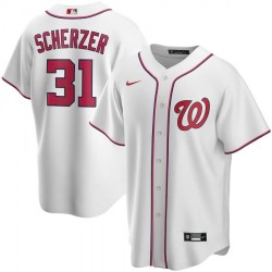 Men's Washington Nationals Max Scherzer #31 Nike White Home 2020 Replic Jersey