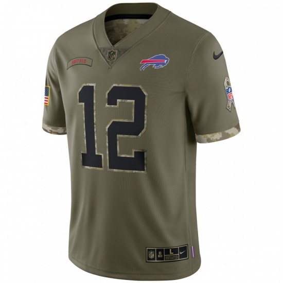 Jim Kelly Buffalo Bills 2022 Salute To Service Retired Player Limited Jersey - Olive