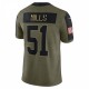 Sam Mills Carolina Panthers Nike 2021 Salute To Service Retired Player Limited Jersey - Olive