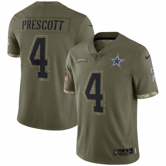 Dak Prescott Dallas Cowboys Nike 2022 Salute To Service Limited Jersey - Olive