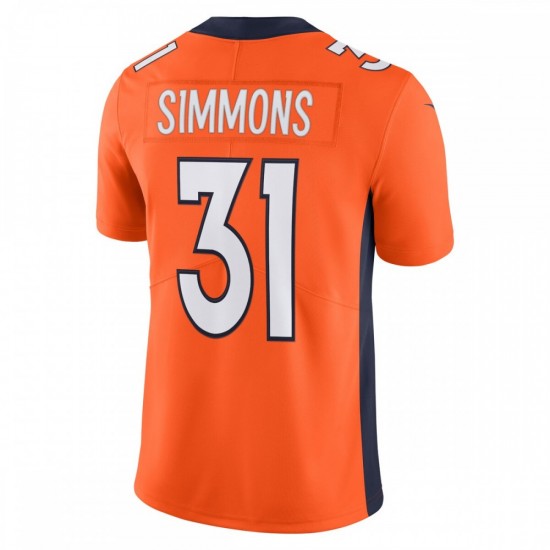 Justin Simmons Denver Broncos Nike Vapor Limited Jersey - Orange